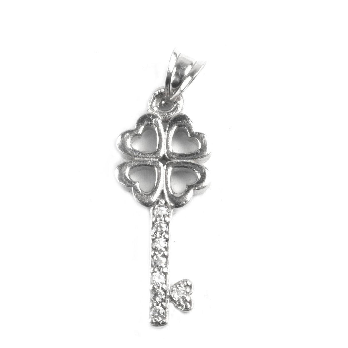 Pandantiv Cheie cu pietre, Argint 925, 2.5 cm x 1 cm