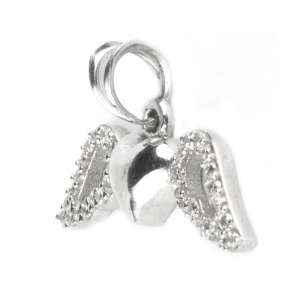 Pandantiv, Jolie Silver, Argint 925, Model Inima cu Aripi, Pietre Zirconiu, 25 x 15 mm, 1.4 g - vivimall.ro