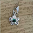 Pandantiv din Argint 925, Jolie Silver, Model Floare Cu Pietre, 0.9 g, 1 x 1 cm, Verde Smarald - vivimall.ro