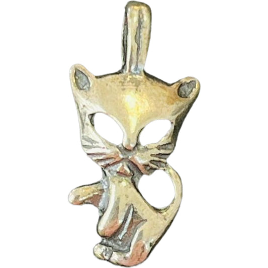 Pandantiv argint 925 Jolie Silver model pisică, vedere frontală, dimensiuni 20 x 10 mm