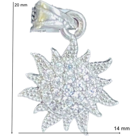 Pandantiv din Argint 925 Jolie Silver, Model Soare cu Zirconii, 20 x 14 mm, 1.8 g - vivimall.ro