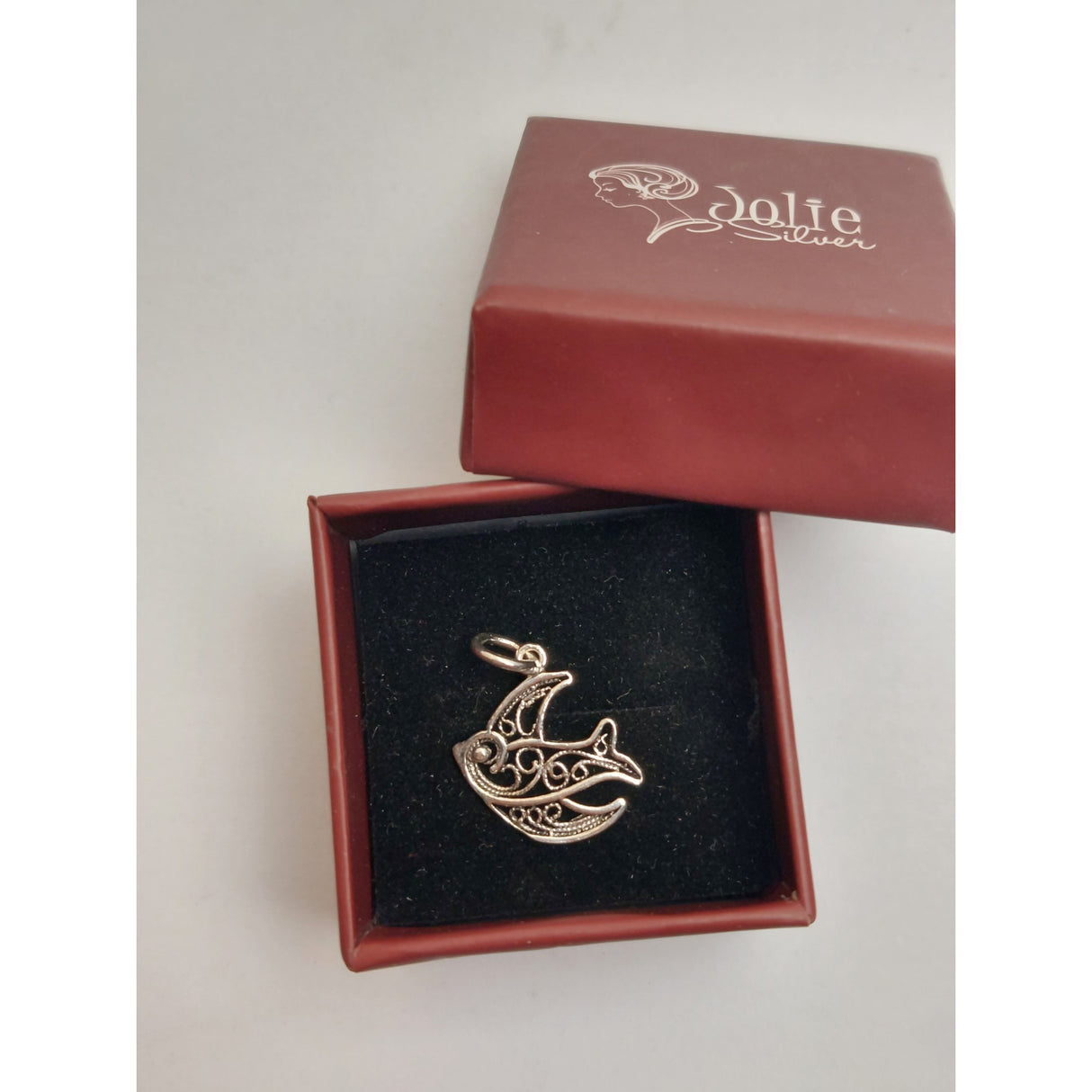 Pandantiv, Jolie Silver, Argint 925, Model Randunica Filigran, 0.8 G, 1.7 x 1.7 Cm - vivimall.ro