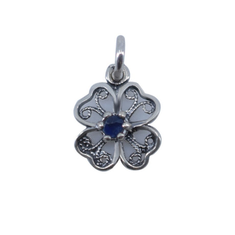 Pandantiv din Argint 925 Trifoi Filigran cu Piatra - vivimall.ro