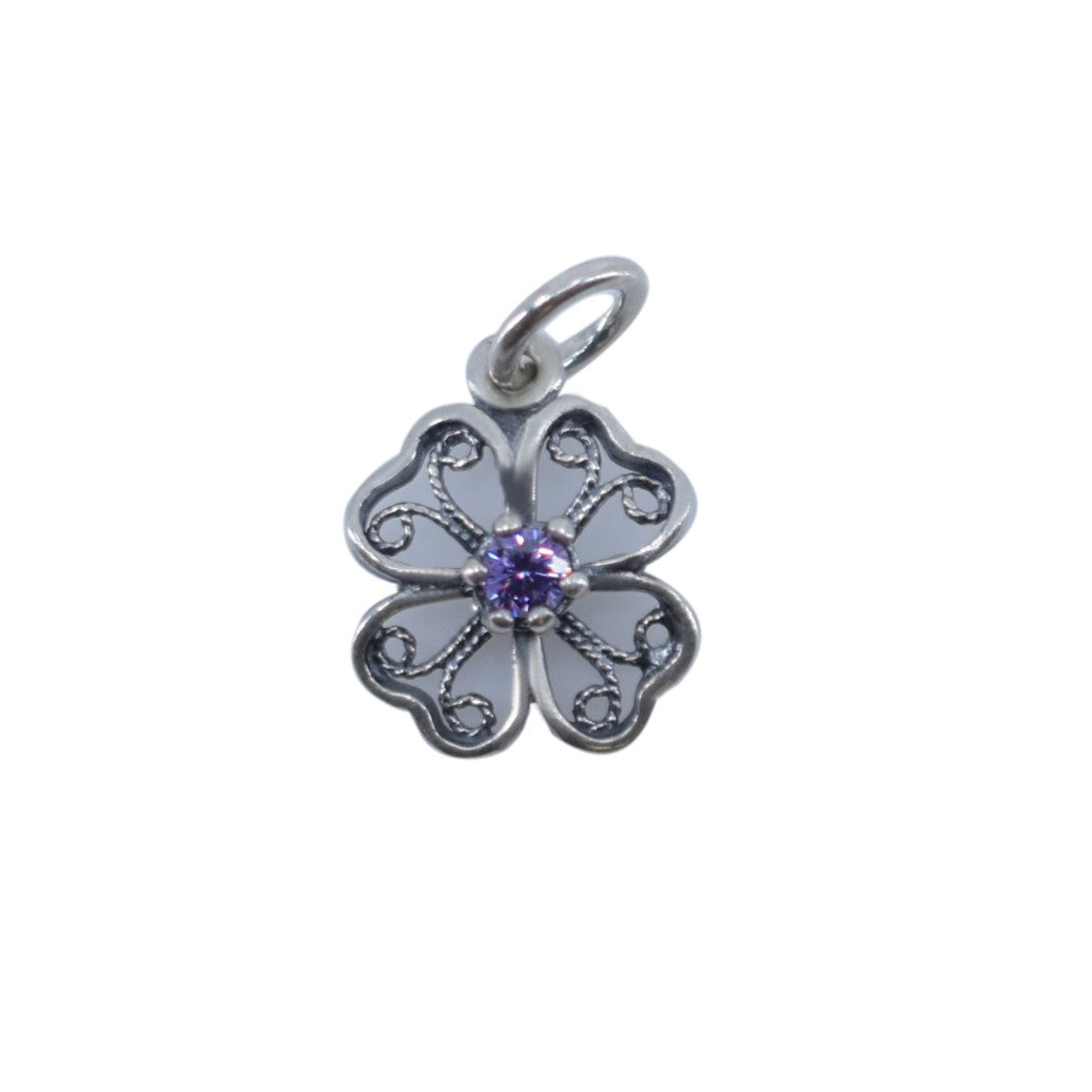 Pandantiv din Argint 925 Trifoi Filigran cu Piatra - vivimall.ro