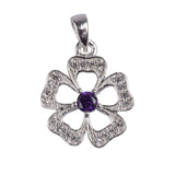 Pandantiv Floare cu Pietre, Argint 925, 1.8 cm x 1.2 cm - vivimall.ro