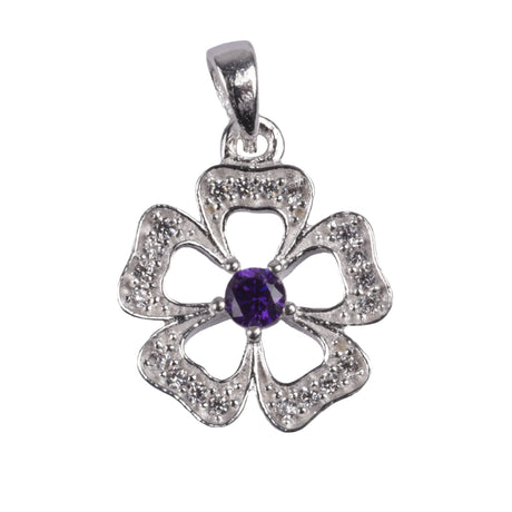 Pandantiv Floare cu Pietre, Argint 925, 1.8 cm x 1.2 cm - vivimall.ro