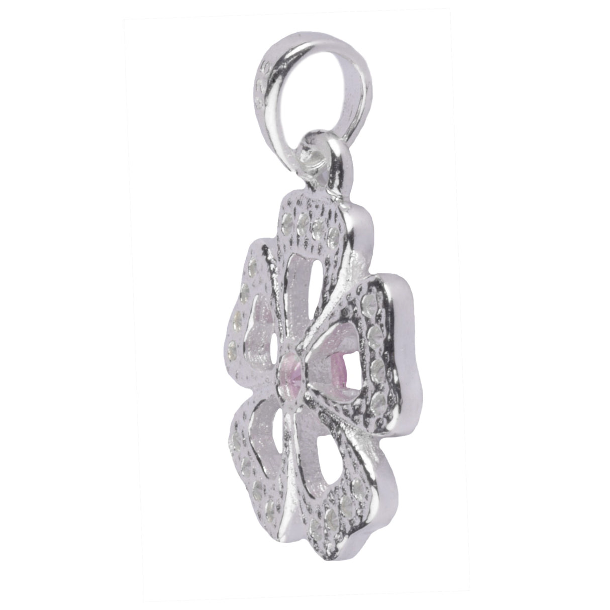 Pandantiv Floare cu Pietre, Argint 925, 1.8 cm x 1.2 cm - vivimall.ro