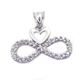 Pandantiv Infinit cu Inima, Argint 925, 1.5 cm x 2 cm - vivimall.ro