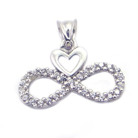Pandantiv Infinit cu Inima, Argint 925, 1.5 cm x 2 cm - vivimall.ro