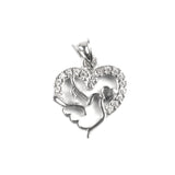 Pandantiv, Jolie Silver, Argint 925, Model Inima cu Porumbel, 20 x 15 mm, 1.5 g - vivimall.ro