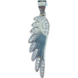 Pandantiv, Jolie Silver, Argint 925, Model Aripa Rodiata cu Zirconii, 30 x 7 mm, 2.3 g - vivimall.ro