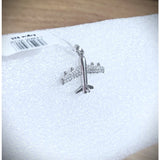 Pandantiv, Jolie Silver, Argint 925, Model Avion Cu Zirconii, 1.7 G, 2x2 Cm - vivimall.ro