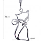 Pandantiv, Jolie Silver, Argint 925, Model Fancy Cat, 38 x 20 mm, 2.4 g - vivimall.ro