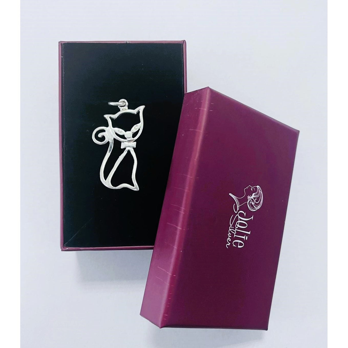 Pandantiv, Jolie Silver, Argint 925, Model Fancy Cat, 38 x 20 mm, 2.4 g - vivimall.ro