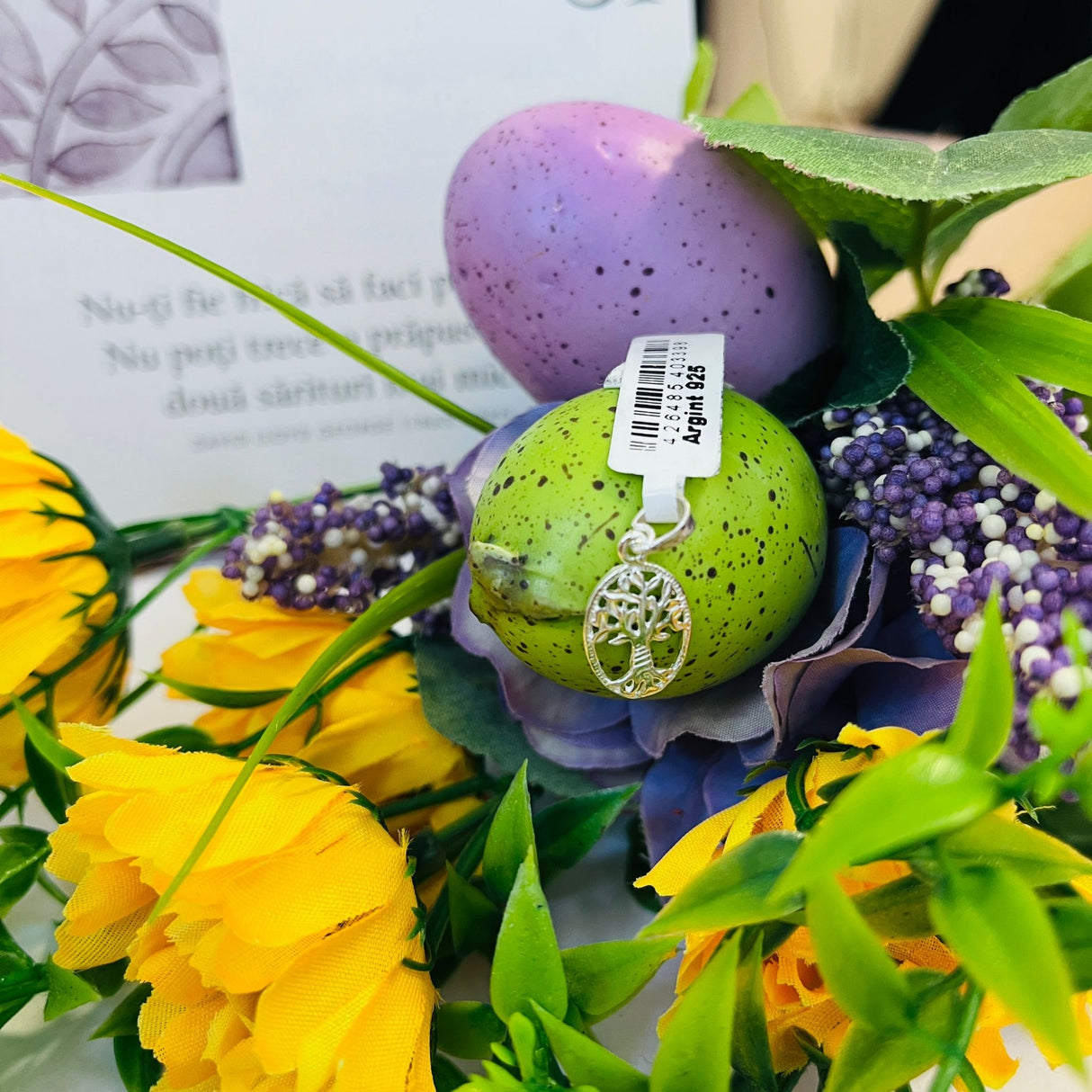 Pandantiv, Jolie Silver, Argint 925, Model Copacul Vietii Rodiat, 22 x 11 mm, 0.9 g - vivimall.ro