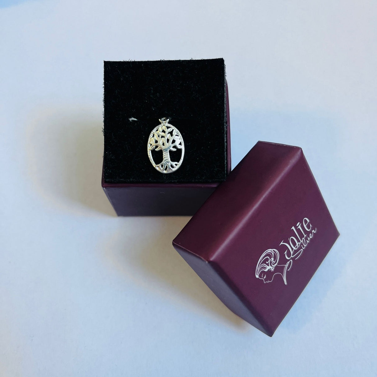 Pandantiv, Jolie Silver, Argint 925, Model Copacul Vietii Rodiat, 22 x 11 mm, 0.9 g - vivimall.ro