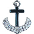 Pandantiv, Jolie Silver, Argint 925, Model Cruce Ancora cu pietre, 13 x 13 mm, 1.1 g - vivimall.ro