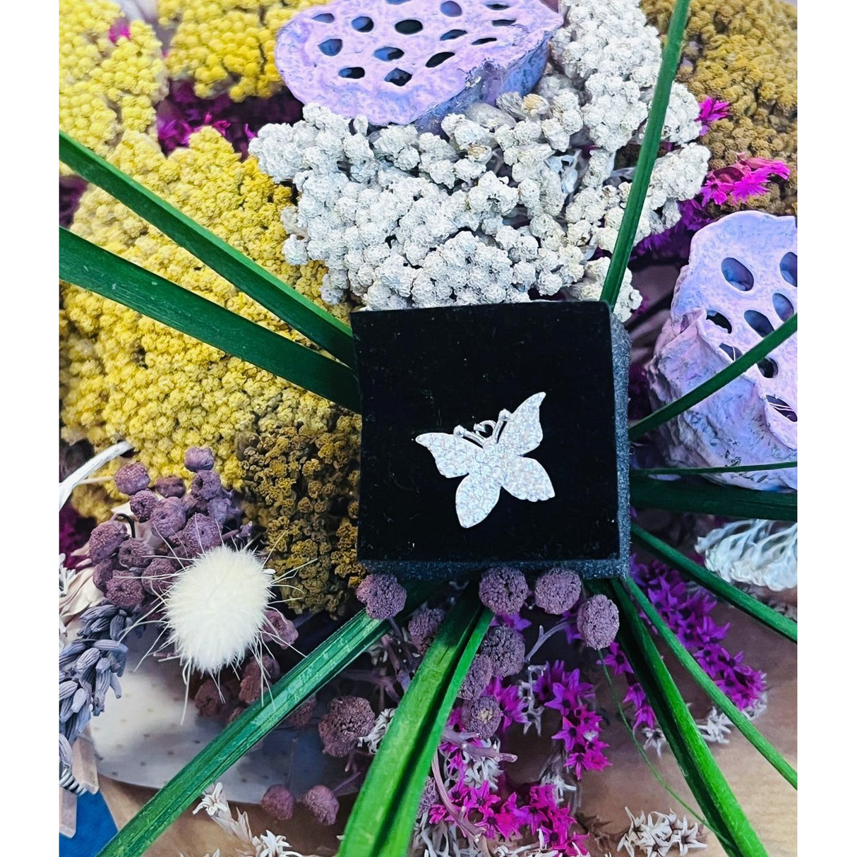 Pandantiv, Jolie Silver, Argint 925, Model Fluture cu Pietre Rodiat, Zirconiu, 18 x 15 mm, 2.3 g - vivimall.ro