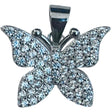 Pandantiv argint 925 model fluture cu zirconiu rodiat Jolie Silver, vedere frontală, 18x15 mm