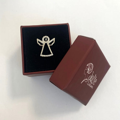 Pandantiv, Jolie Silver, Argint 925, Model Inger Contur cu Pietre, 1 g, 15x15 mm - vivimall.ro