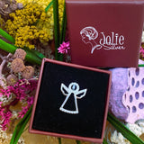 Pandantiv, Jolie Silver, Argint 925, Model Inger Contur cu Pietre, 1 g, 15x15 mm - vivimall.ro