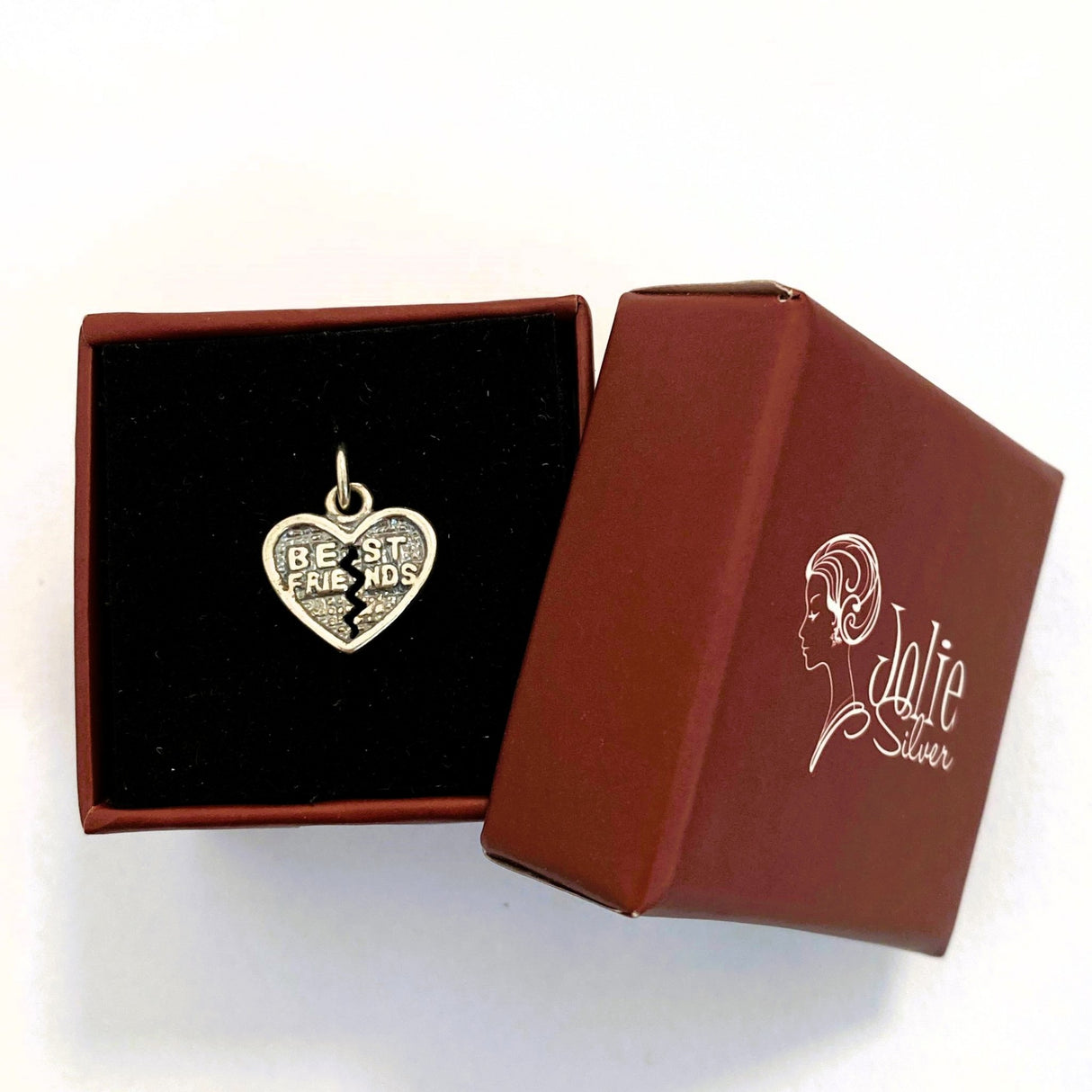 Pandantiv, Jolie Silver, Argint 925, Model Inima Best Friend, 1 g, 10x12 mm - vivimall.ro