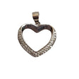 Pandantiv, Jolie Silver, Argint 925, Model Inima Contur cu Pietre Rodiata, 1.7 G, 1.6 x 1.8 Cm - vivimall.ro