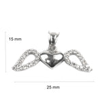 Pandantiv, Jolie Silver, Argint 925, Model Inima cu Aripi, Pietre Zirconiu, 25 x 15 mm, 1.4 g - vivimall.ro
