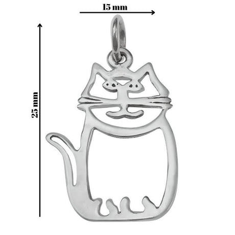 Pandantiv, Jolie Silver, Argint 925, Model Pisica, 2 g, 25x15 mm - vivimall.ro