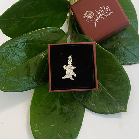 Pandantiv, Jolie Silver, Argint 925, Model Soricel cu Zirconii, 1 g, 15x10 mm - vivimall.ro