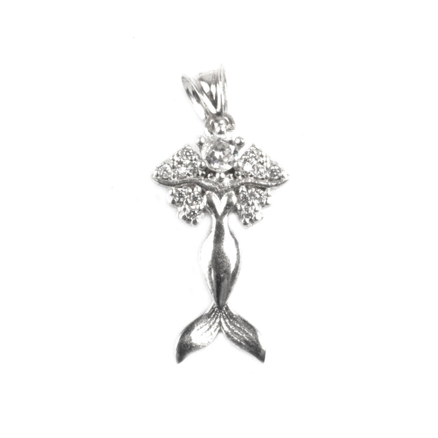 Pandantiv Sirena cu Pietre, Argint 925, 2.5 x 1 cm - vivimall.ro