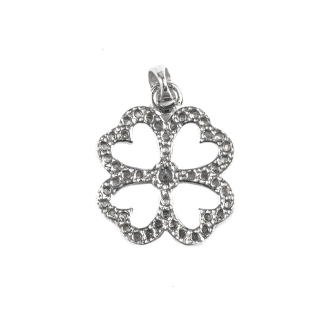 Pandantiv Trifoi cu Pietre, Argint 925, 2 cm x 1,5 cm - vivimall.ro