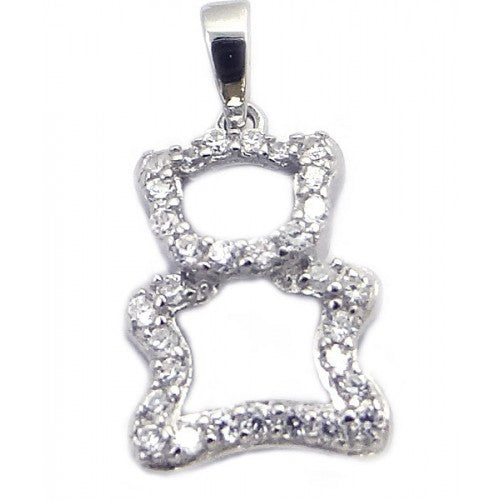 Pandantiv Ursulet cu Pietre, Argint 925, 2 cm x 1 cm