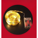 Panglicäƒ Led De Cräƒciun Aurie, Lungime 1 M, 10 Led-Uri, Baterii