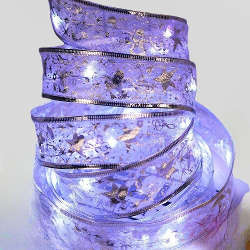 Panglică LED de Crăciun Flippy Aurie, lungime 20 m , 200 LED-uri, Baterii, Alb rece