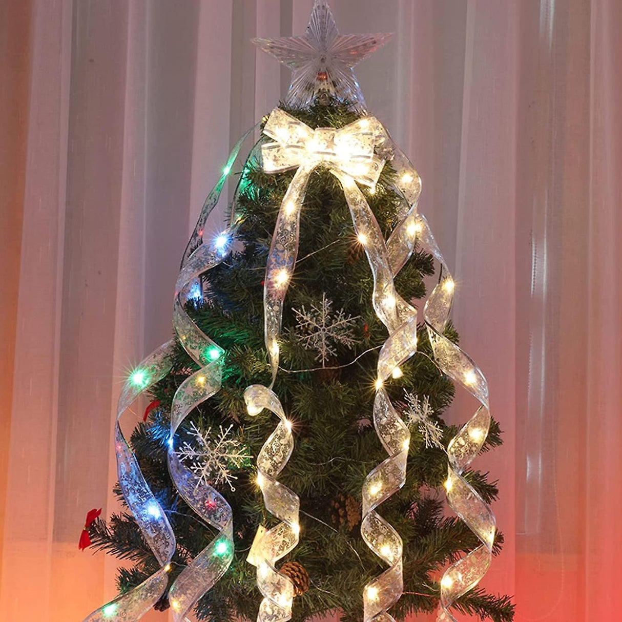 Panglicäƒ Led De Cräƒciun Aurie, Lungime 20 M, 200 Led-Uri, Baterii