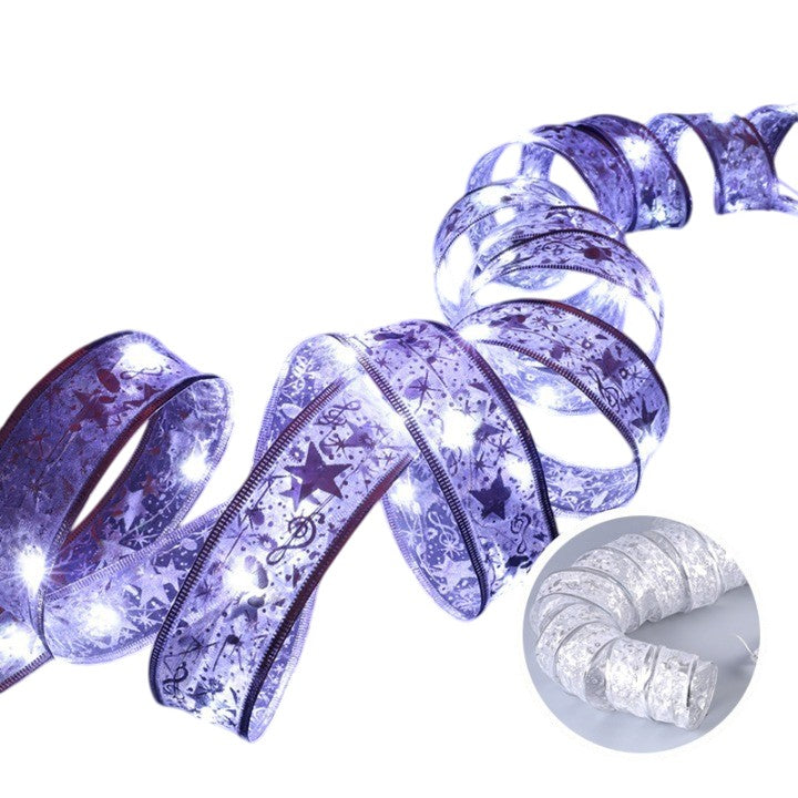 Panglică LED de Crăciun Vivimall Aurie, lungime 5 m , 50 LED-uri, Baterii, Alb Rece