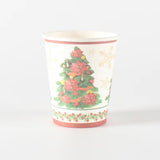 Set 10 Pahare, Flippy, Imprimeu Brad de Craciun, din Carton, 250 - 300 ml, 7.5 x 8.4 x 5.3 cm, Multicolor