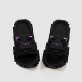 Papuci Casual pentru Adolescenti, Flippy, Model Unisex de Forma Pixel, Rezistenti Usori si Moi din Spuma EVA Antiderapanti, Marime 36-37, Negru - vivimall.ro