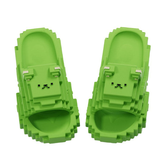 Papuci Casual pentru Adolescenti, Vivimall, Model Unisex de Forma Pixel, Rezistenti Usori si Moi din Spuma EVA Antiderapanti, Marime 40-41, Verde deschis - vivimall.ro