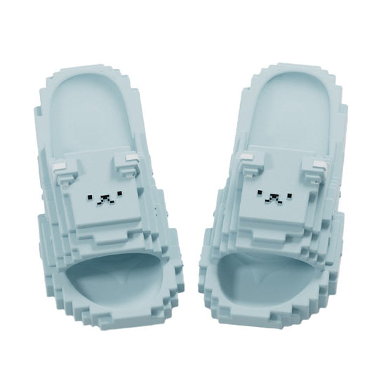 Papuci Casual pentru Adolescenti, Vivimall, Model Unisex de Forma Pixel, Rezistenti Usori si Moi din Spuma EVA Antiderapanti, Marime 38-39, Albastru deschis - vivimall.ro