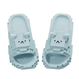 Papuci Casual pentru Adolescenti, Flippy, Model Unisex de Forma Pixel, Rezistenti Usori si Moi din Spuma EVA Antiderapanti, Marime 40-41, Albastru deschis - vivimall.ro