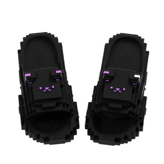 Papuci Casual pentru Adolescenti, Vivimall, Model Unisex de Forma Pixel, Rezistenti Usori si Moi din Spuma EVA Antiderapanti, Marime 40-41, Negru - vivimall.ro