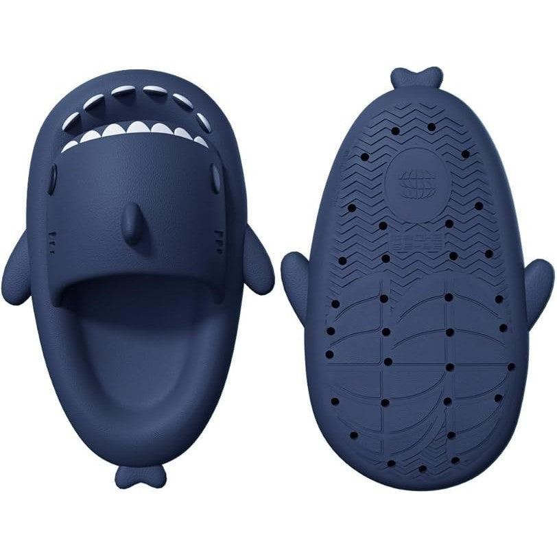 Papuci Tip Rechin, Flippy, Unisex, din Spuma EVA, Talpa Groasa Antiderapanta, Rezistenti la Uzura, Marime 44-45, Albastru Inchis - vivimall.ro