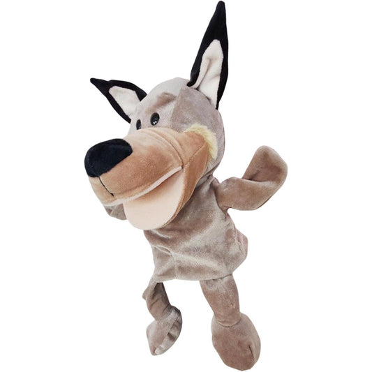 Papusa de Mana pentru Teatru de Papusi, Vivimall, din Plus, 25 x 10 x 8 cm, Model Lup, Bej - vivimall.ro