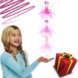 Papusa Zana Zburatoare, Flippy, Jucarie cu Senzor pentru Coordonarea Miscarilor, Incarcare USB, cu Lumini, 19x6.5 cm, Roz