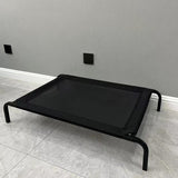 Pat pentru Animalele de Companie, Vivimall, din Plasa este Rezistent la Umiditate, Picioare de Otel, Respirabil, Marimea M 90 x 60 x 16 cm, Negru - vivimall.ro