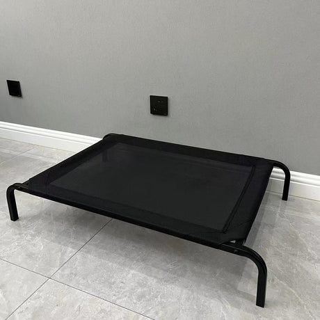 Pat pentru Animalele de Companie, Vivimall, din Plasa este Rezistent la Umiditate, Picioare de Otel, Respirabil, Marimea M 90 x 60 x 16 cm, Negru - vivimall.ro