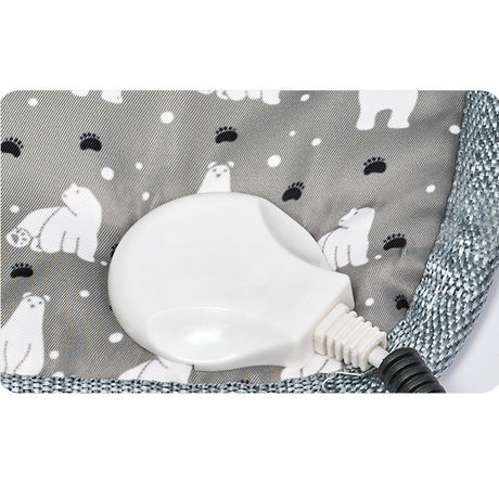 Patura electrica pentru animale de companie, perna pentru caini, 45 x 45 cm, 25W,  2 trepte de reglaj perna pentru pisici, anti-alunecare, Gri