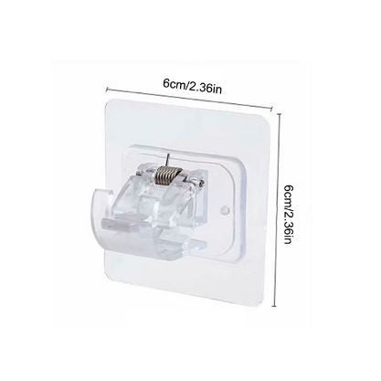 Set 2 Carlige Adezive Transparente, Rezistente La Apa, 5 Kg, Plastic, 6X6X4 Cm - vivimall.ro